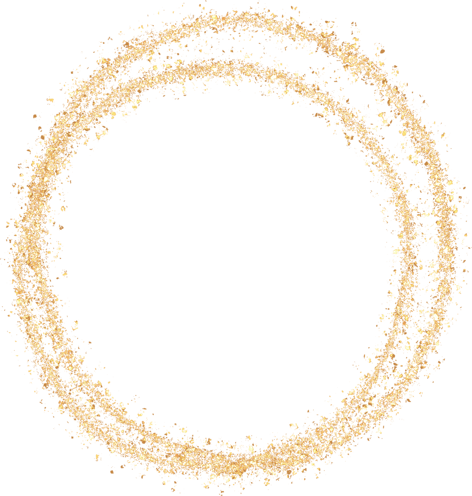 Two Circular Gold Glitters